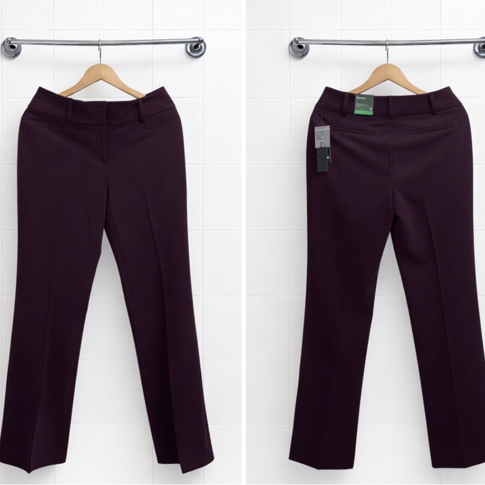 Alfani Women's Straight-Leg Dress Pants in Deep Plum